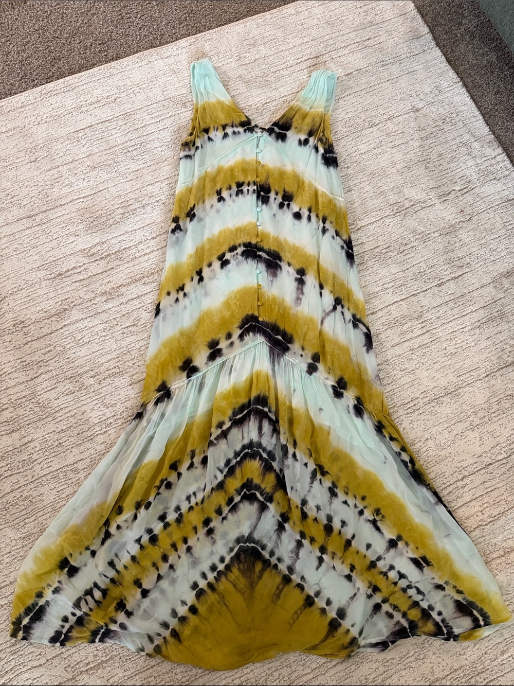 Young Fabulous & Broke Tie-Dye Maxi chiffon Dress M